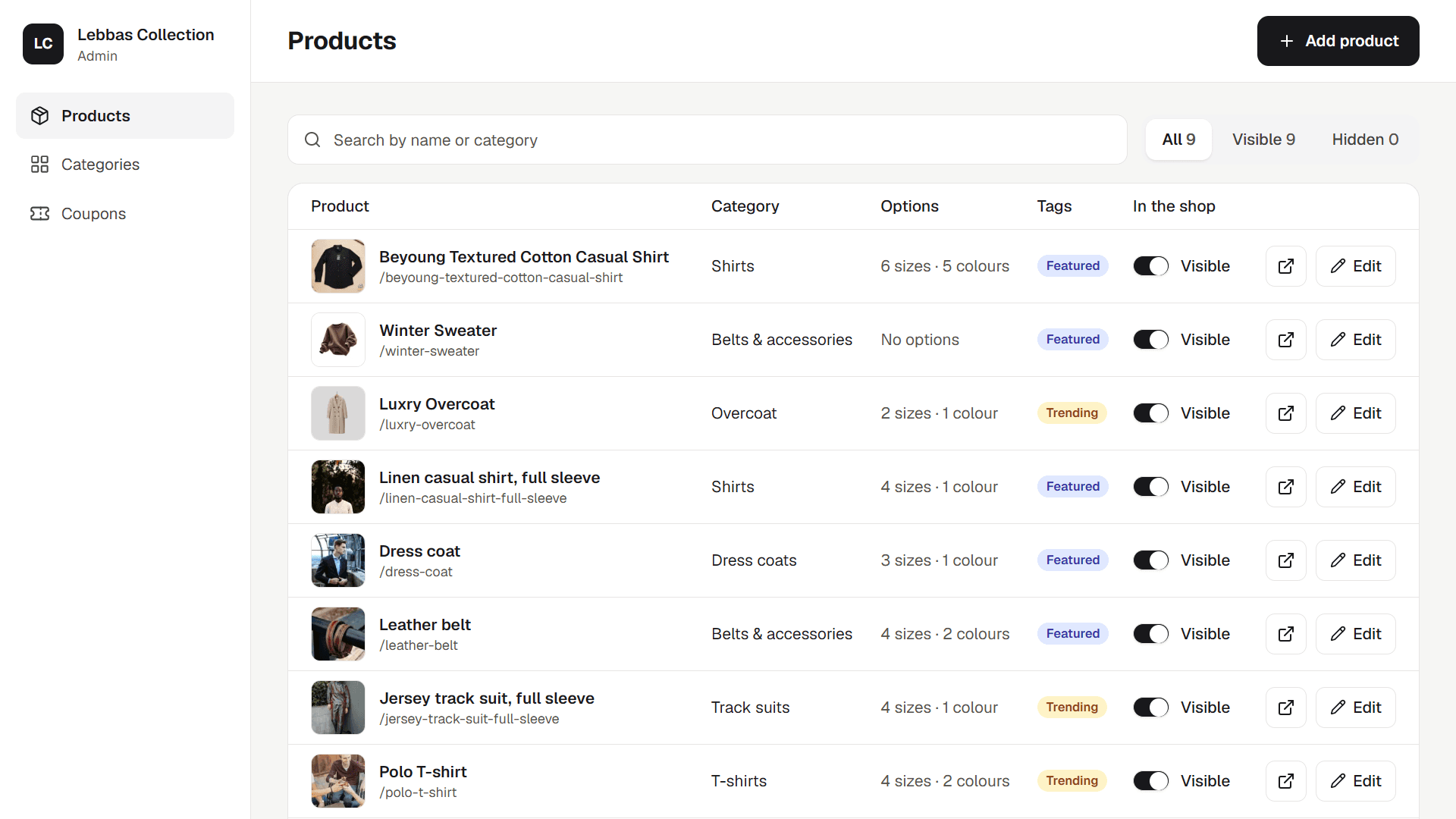 Lebbas Collection screenshot